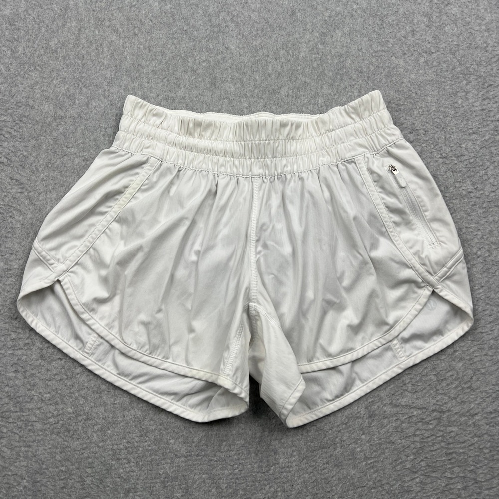 Lululemon Tracker‎ Short V 4" Women's 6 White Swift Athletic Running Gym W7AT7S